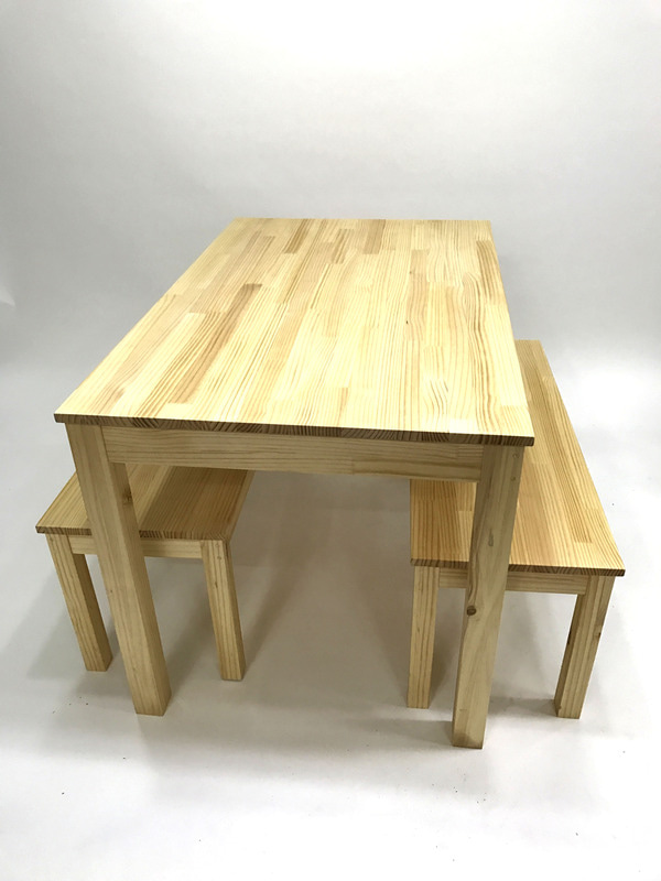 소나무 기본 테이블 벤치 세트